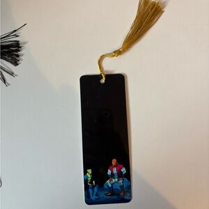 Black Bookmark with Colorful Design and Gold Tassel